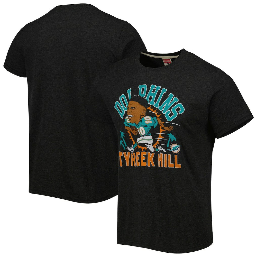 Tyreek Hill  Homage Unisex Caricature Player Tri-Blend T-Shirt - Miami Dolphins T-shirts