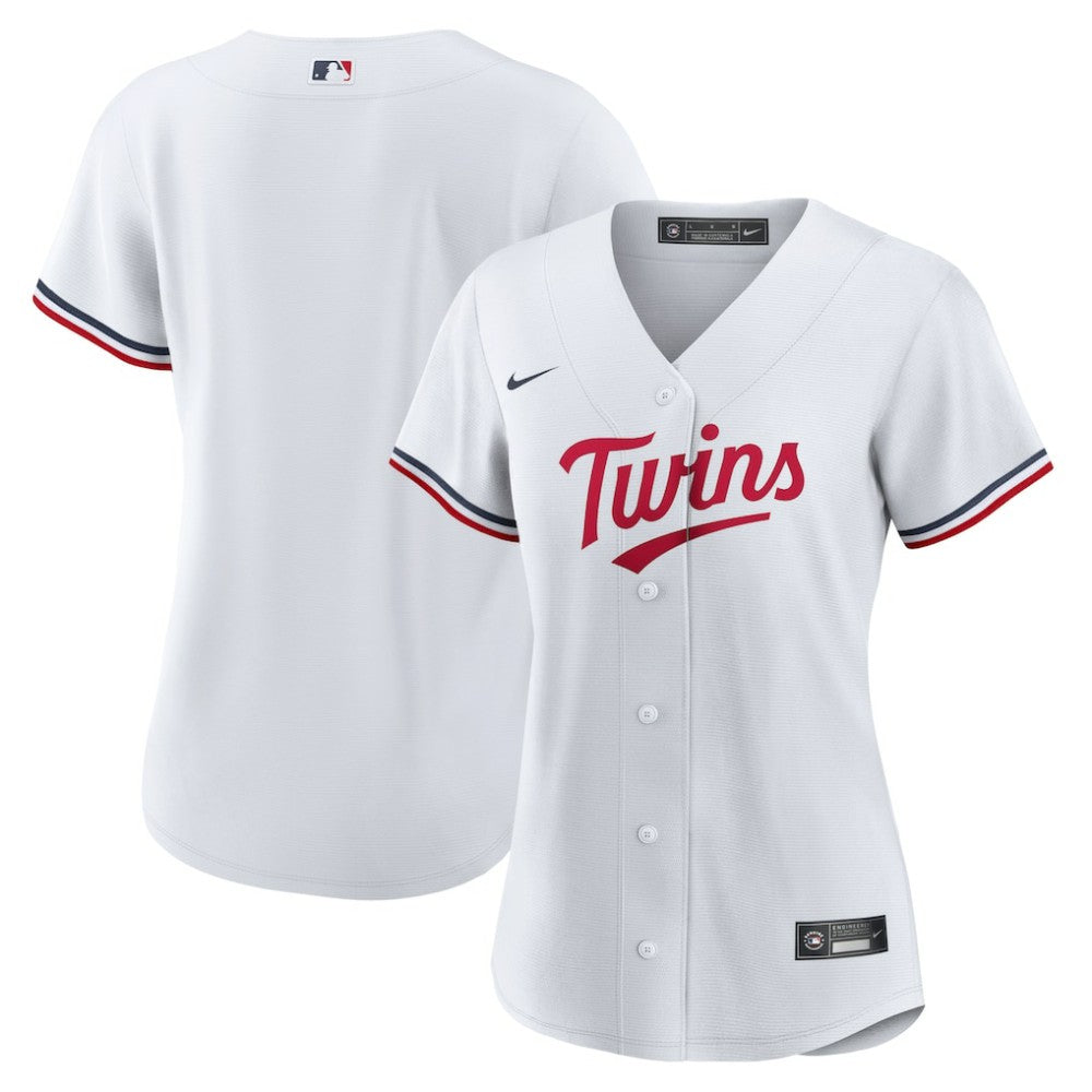 White Minnesota Twins Nike Women's Home Replica Team Logo Jersey