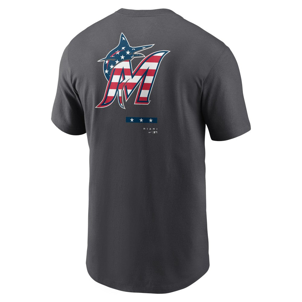 Anthracite Miami Marlins Nike Americana T-Shirt