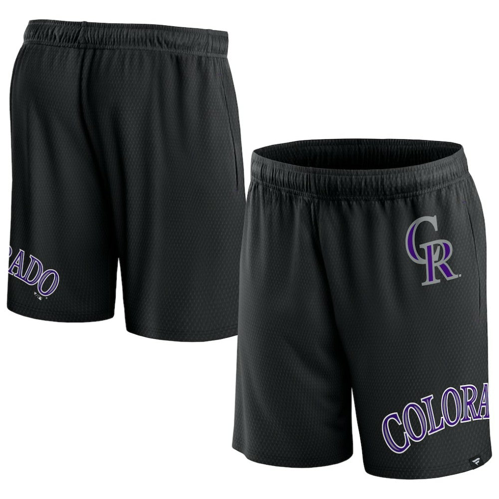 Black Colorado Rockies Fanatics Clincher Mesh Shorts