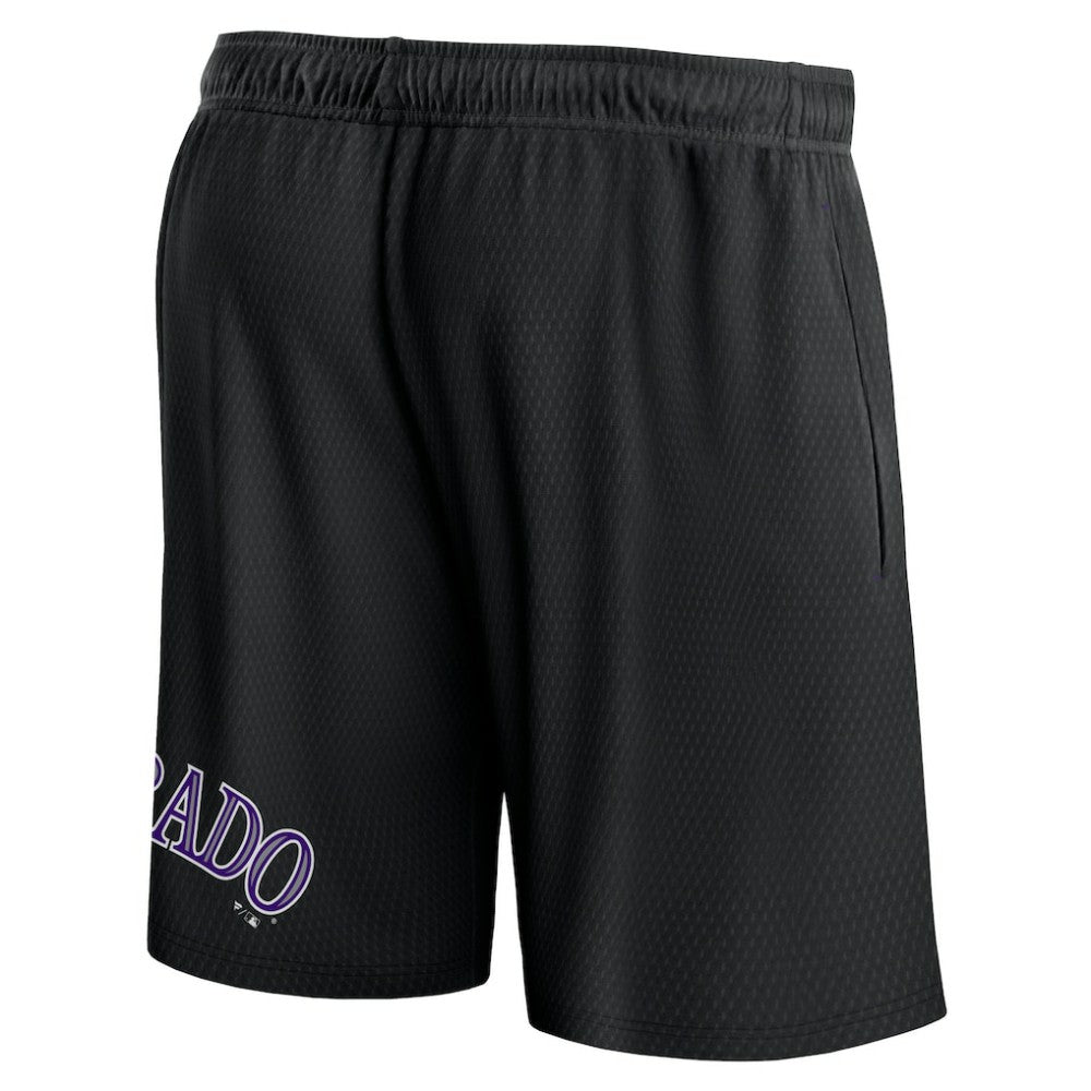 Black Colorado Rockies Fanatics Clincher Mesh Shorts