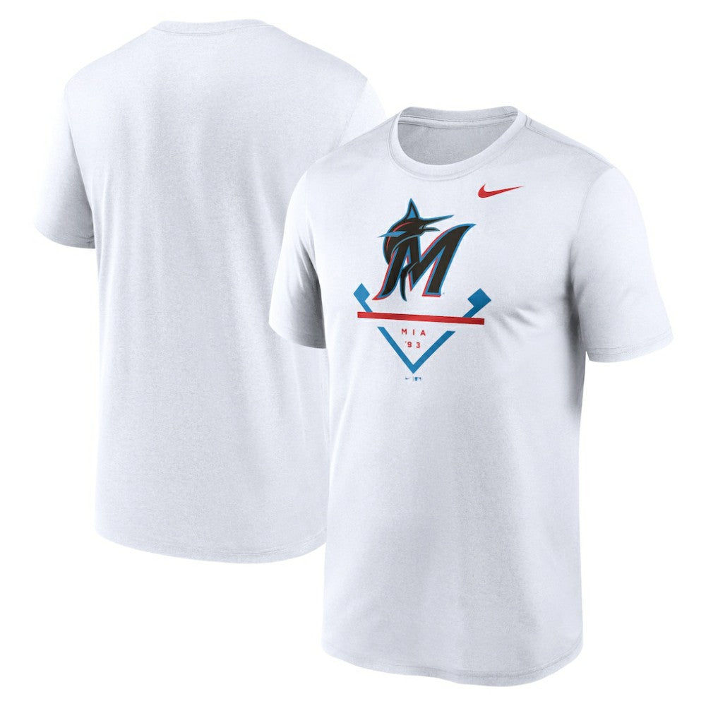 White Miami Marlins Nike Icon Legend Dri-FIT T-Shirt