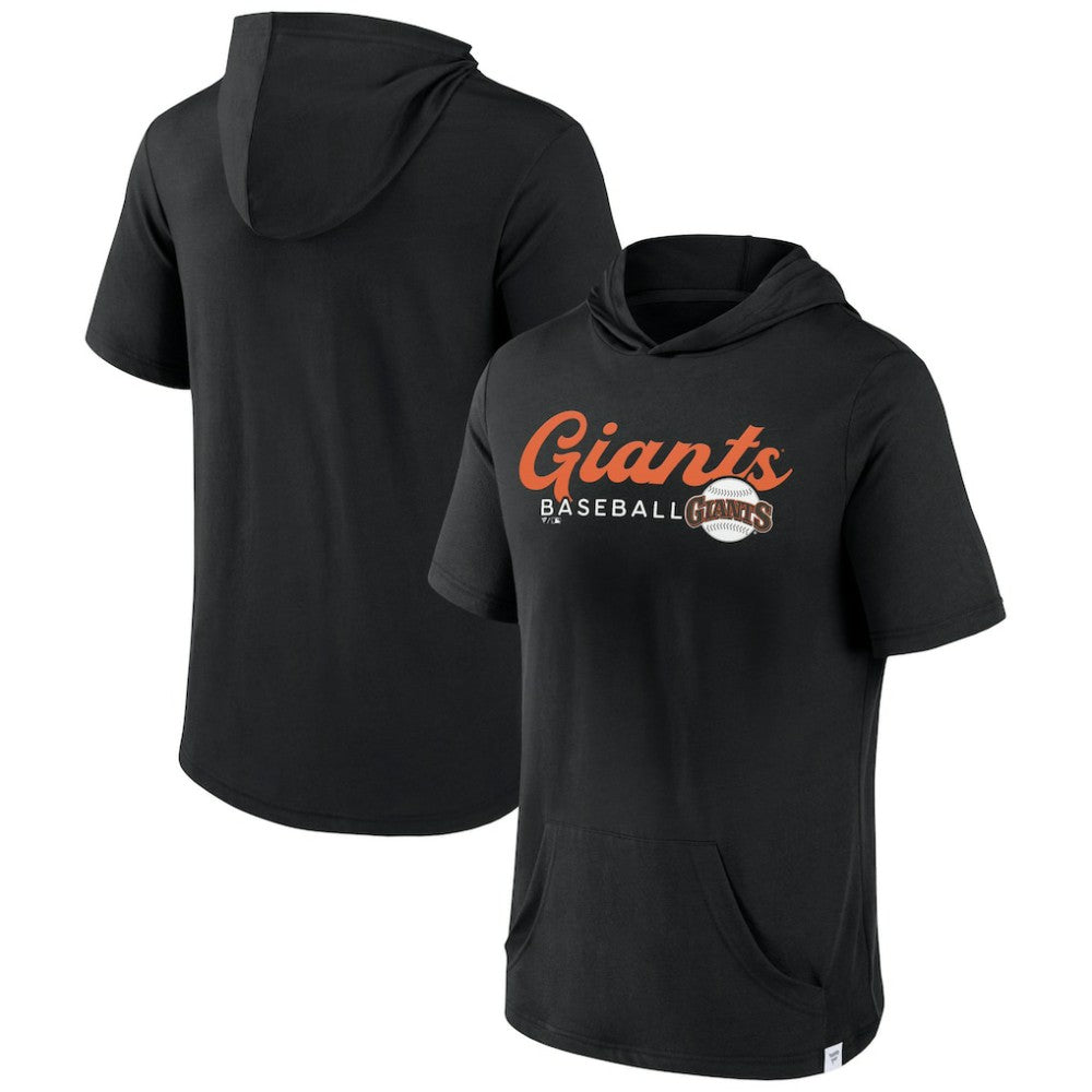 Black San Francisco Giants Fanatics Offensive Strategy Short Sleeve Pullover Hoodie