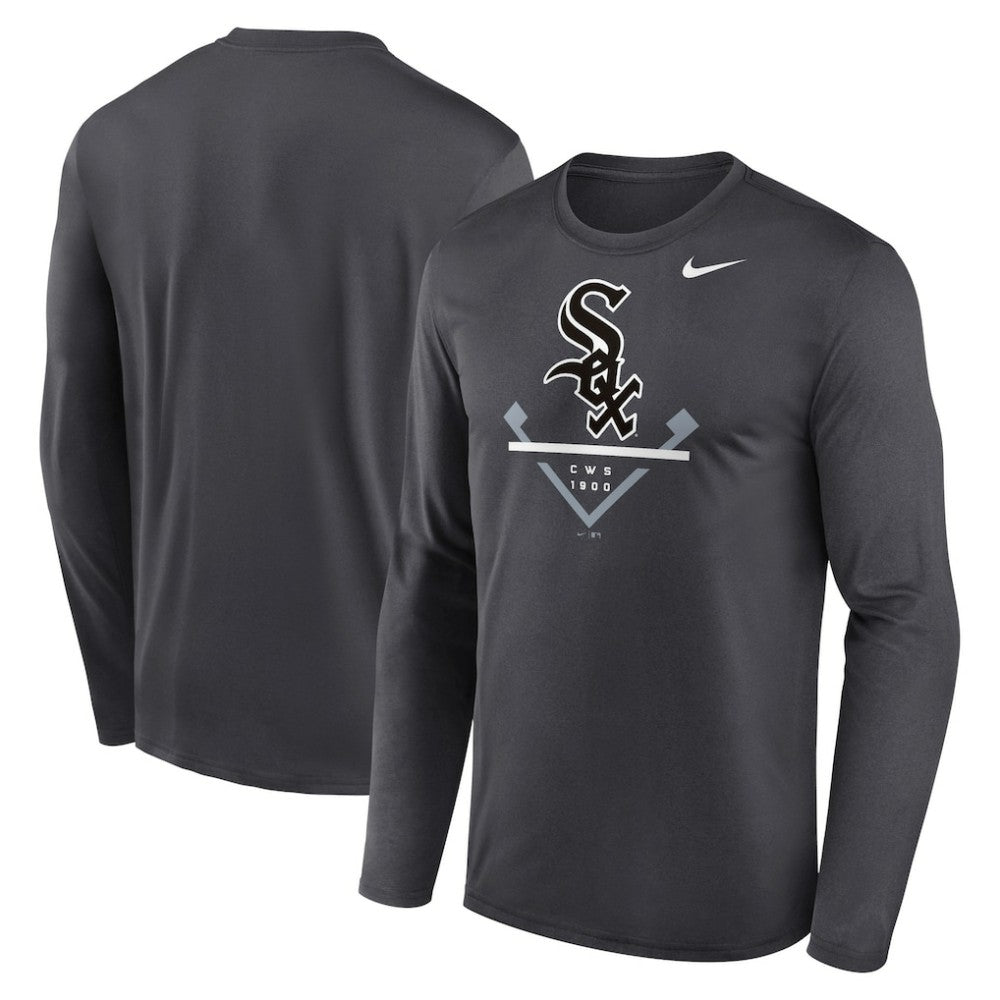Anthracite Chicago White Sox Nike Icon Legend Performance Long Sleeve T-Shirt