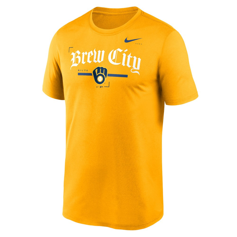 Gold Milwaukee Brewers Nike Local Legend Practice Performace T-Shirt