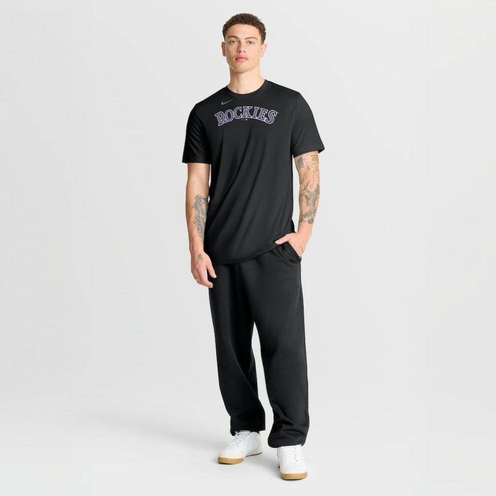 Black Colorado Rockies Nike New Legend Wordmark Dri-FIT T-Shirt