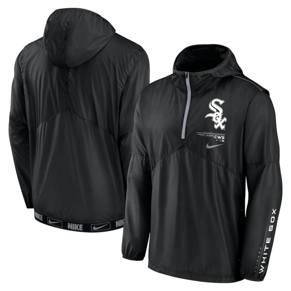 Black Chicago White Sox Nike Authentic Night Game Performance Half-Zip Windbreaker