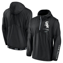Black Chicago White Sox Nike Authentic Night Game Performance Half-Zip Windbreaker