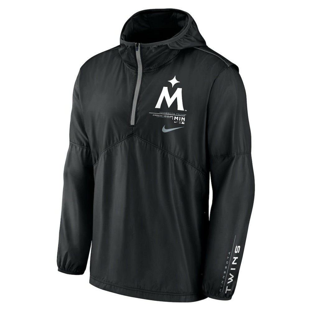 Black Minnesota Twins Nike Authentic Night Game Performance Half-Zip Windbreaker