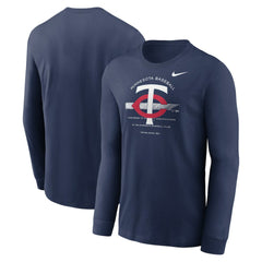 Navy Minnesota Twins Nike Over Arch Performance Long Sleeve T-Shirt