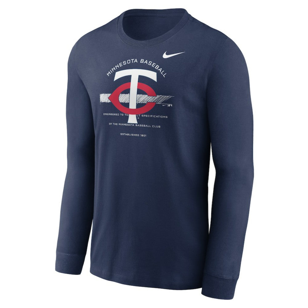 Navy Minnesota Twins Nike Over Arch Performance Long Sleeve T-Shirt