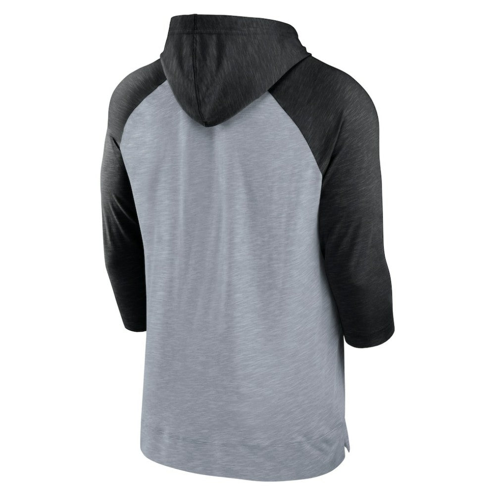 Heather Gray/Heather Black Chicago White Sox Nike Baseball Raglan 3/4-Sleeve Pullover Hoodie