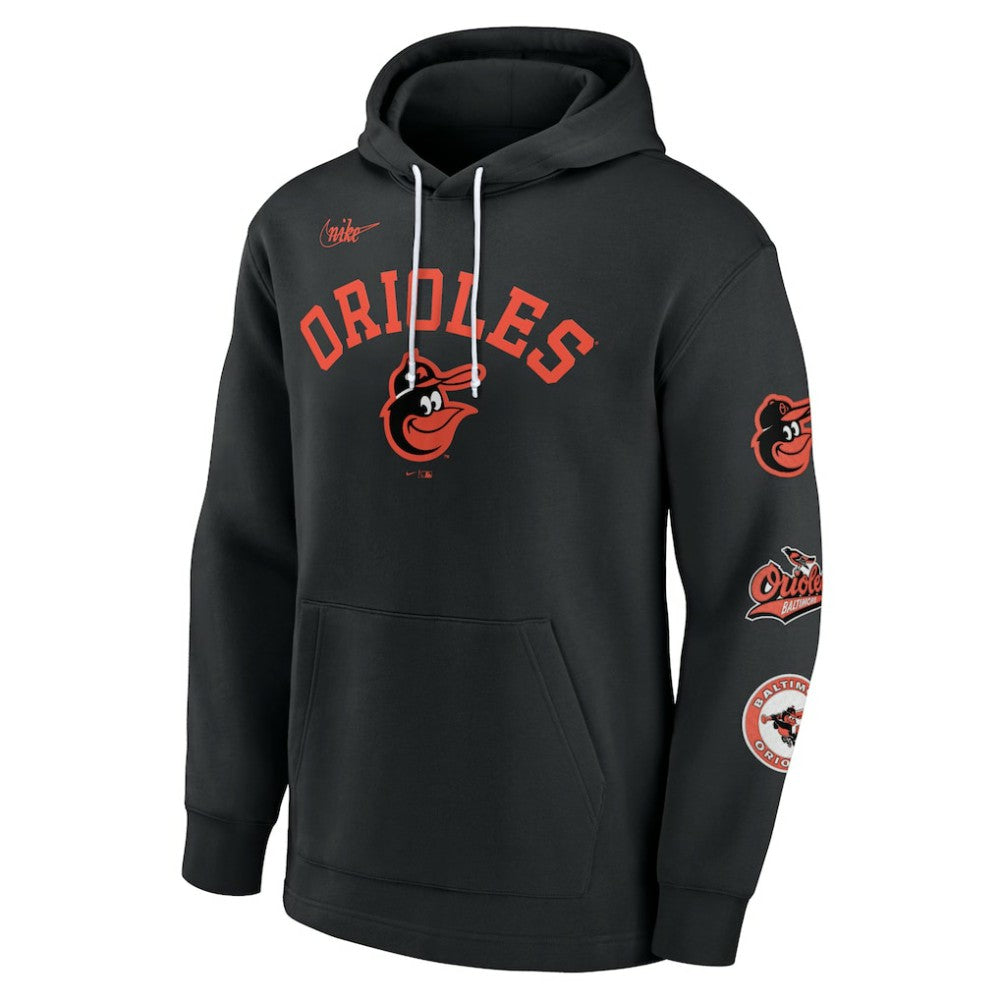 Black Baltimore Orioles Nike Rewind Lefty Pullover Hoodie