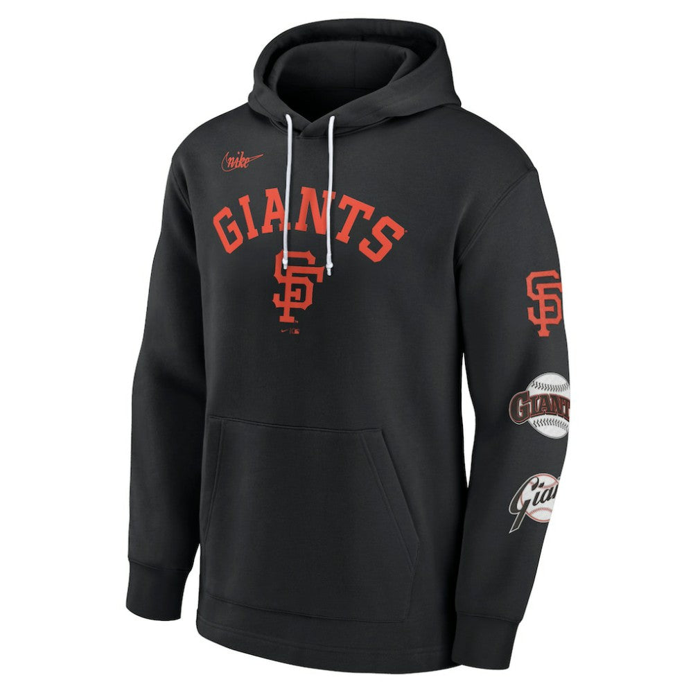 Black San Francisco Giants Nike Rewind Lefty Pullover Hoodie