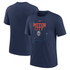 Navy Detroit Tigers Nike Rewind Retro Tri-Blend T-Shirt