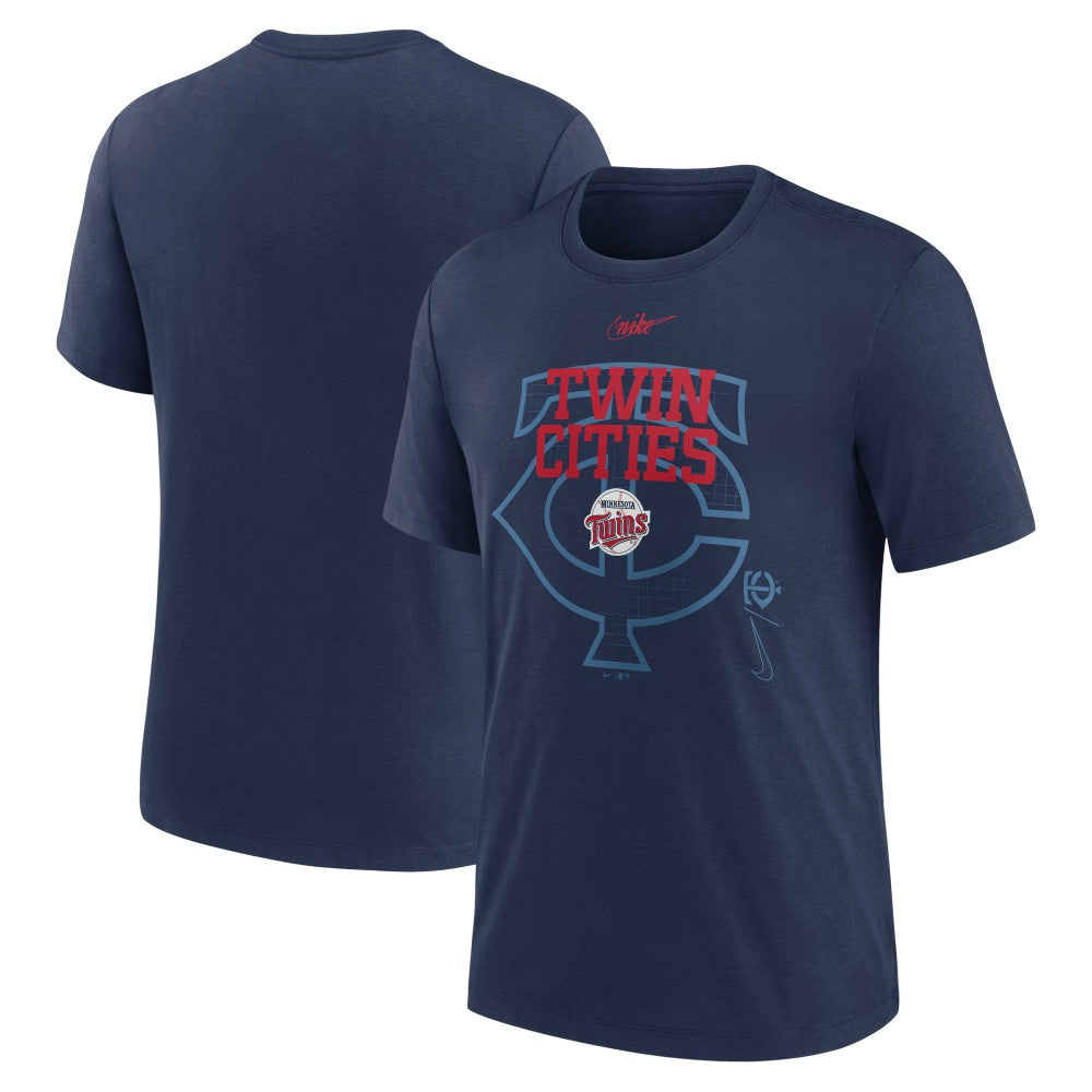 Navy Minnesota Twins Nike Rewind Retro Tri-Blend T-Shirt