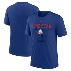 Royal Texas Rangers Nike Rewind Retro Tri-Blend T-Shirt