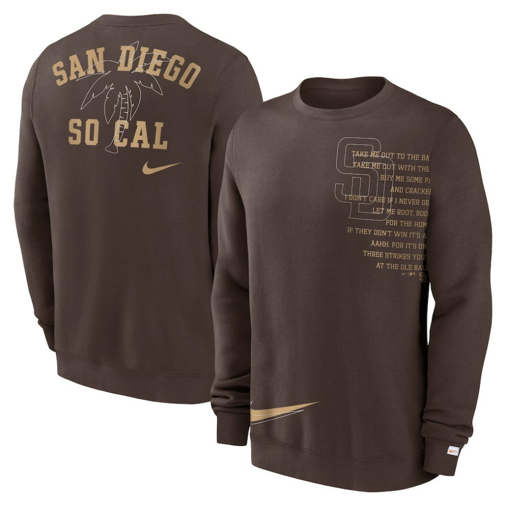 Brown San Diego Padres Nike Statement Ball Game Fleece Pullover Sweatshirt