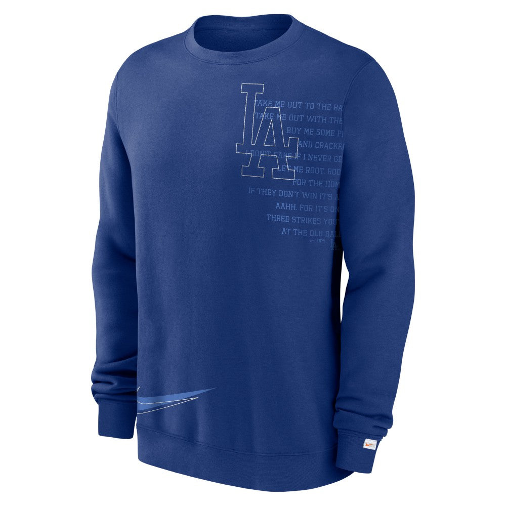 Royal Los Angeles Dodgers Nike Statement Ball Game Fleece Pullover Sweatshirt