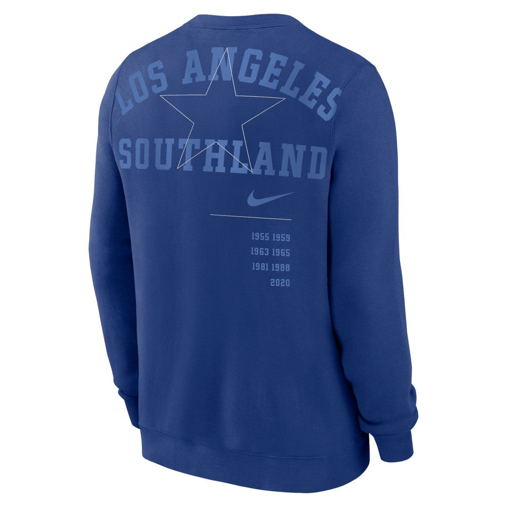 Royal Los Angeles Dodgers Nike Statement Ball Game Fleece Pullover Sweatshirt