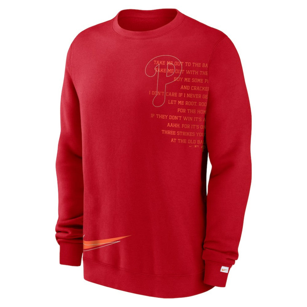 Red Philadelphia Phillies Nike Statement Ball Game Fleece Pullover Sweatshirt