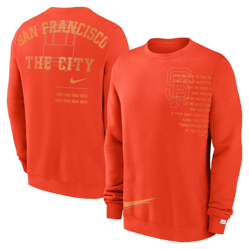 Orange San Francisco Giants Nike Statement Ball Game Fleece Pullover Sweatshirt