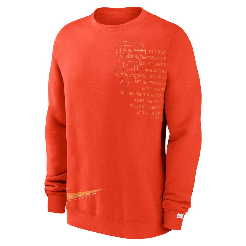 Orange San Francisco Giants Nike Statement Ball Game Fleece Pullover Sweatshirt