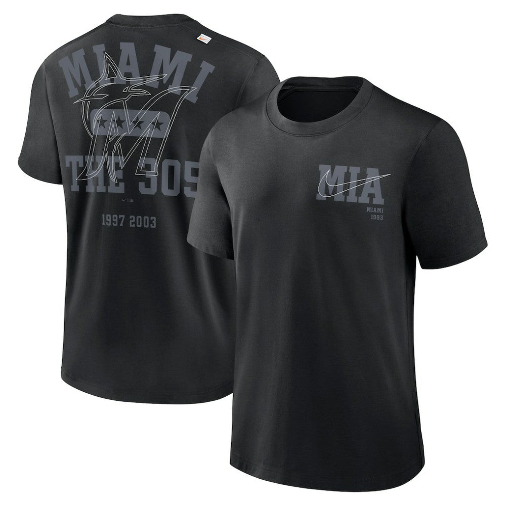 Black Miami Marlins Nike Statement Game Over T-Shirt