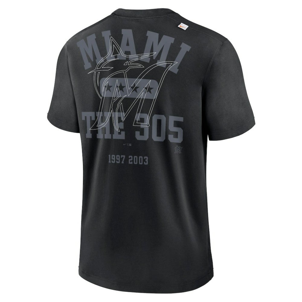 Black Miami Marlins Nike Statement Game Over T-Shirt
