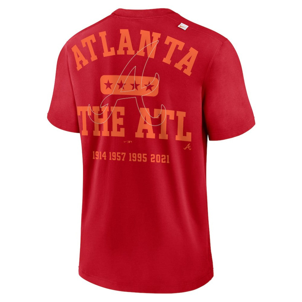 Red Atlanta Braves Nike Statement Game Over T-Shirt