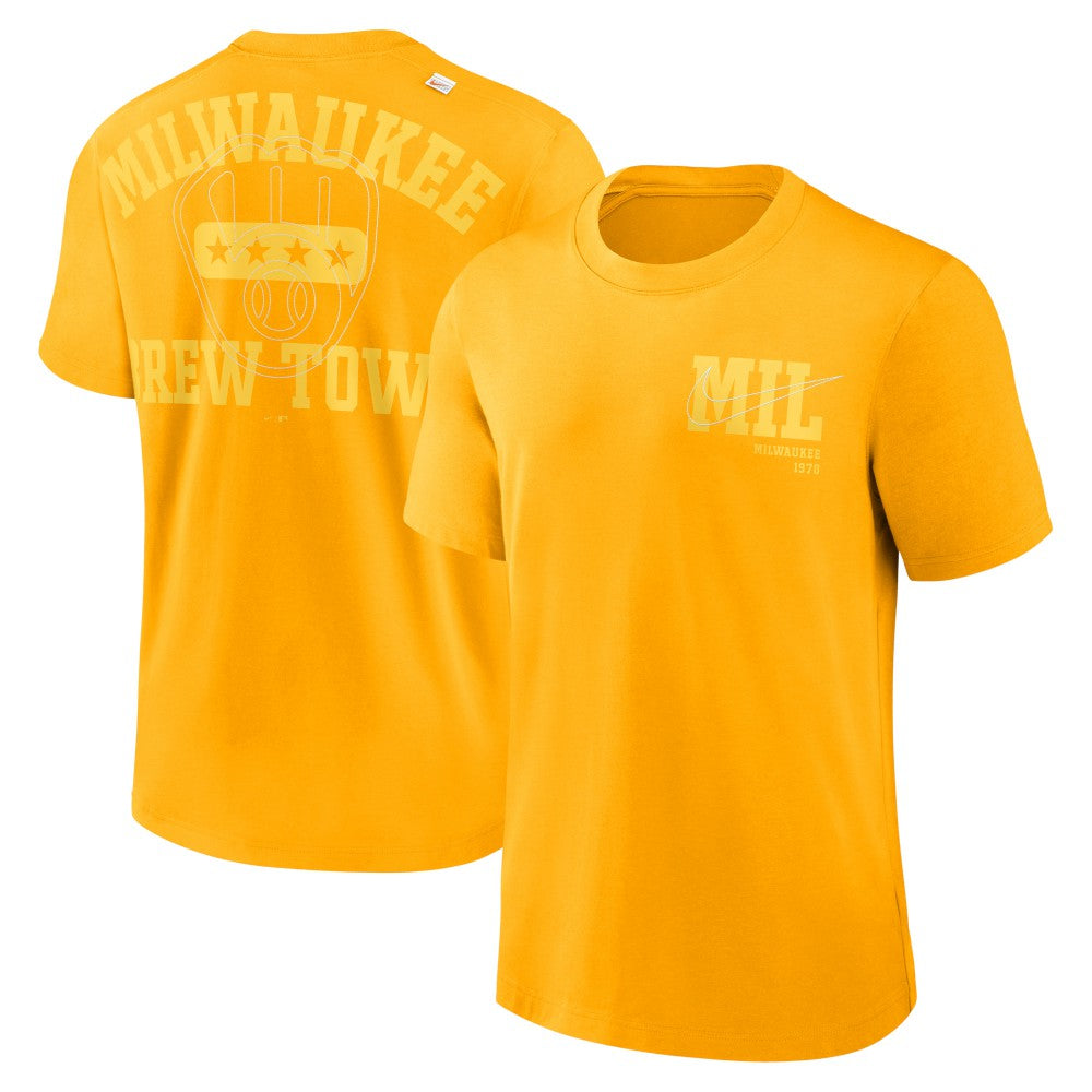 Gold Milwaukee Brewers Nike Statement Game Over T-Shirt