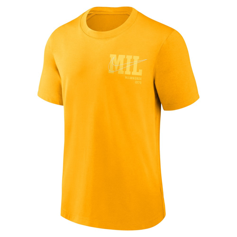 Gold Milwaukee Brewers Nike Statement Game Over T-Shirt