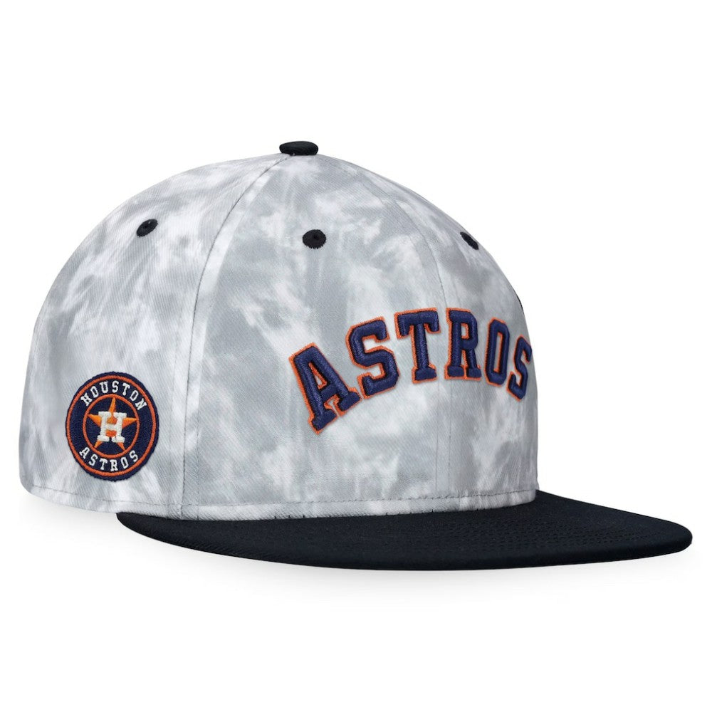 Black/White Houston Astros Fanatics Smoke Dye Fitted Hat