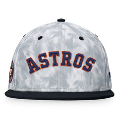 Black/White Houston Astros Fanatics Smoke Dye Fitted Hat