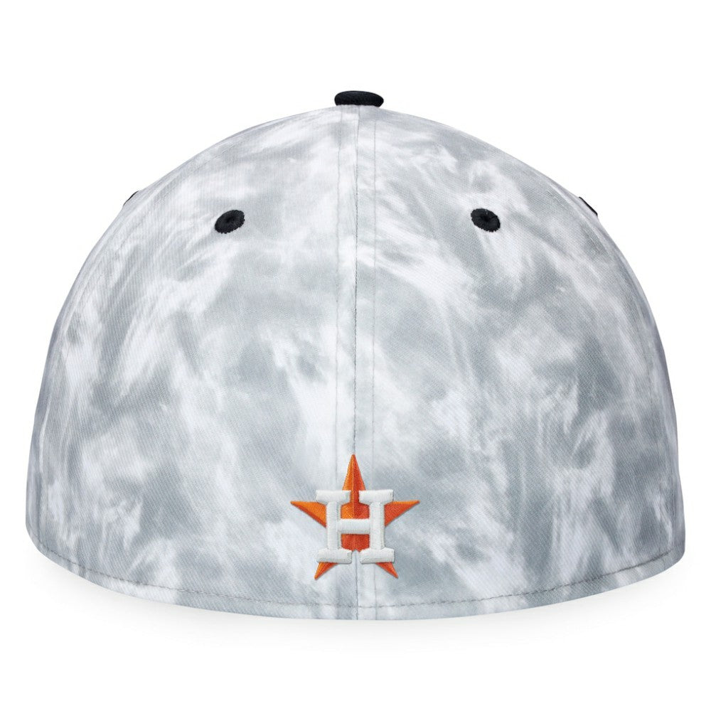 Black/White Houston Astros Fanatics Smoke Dye Fitted Hat