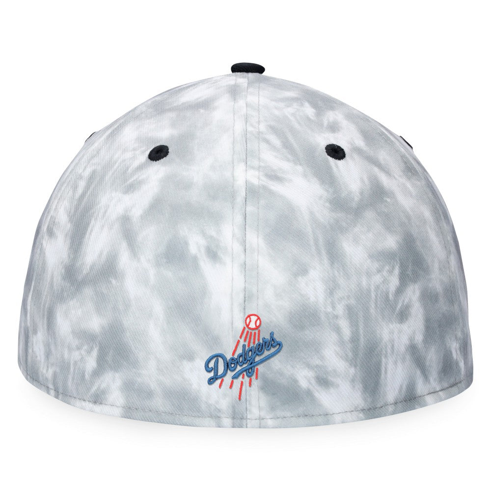 Black/White Los Angeles Dodgers Fanatics Smoke Dye Fitted Hat
