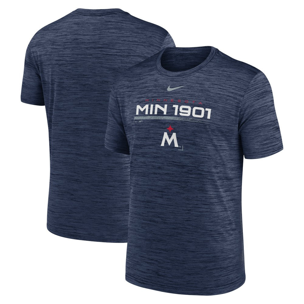 Navy Minnesota Twins Nike Wordmark Velocity Performance T-Shirt