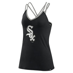 Black Chicago White Sox Fanatics Women's Barrel It Up Cross Back V-Neck Tank Top