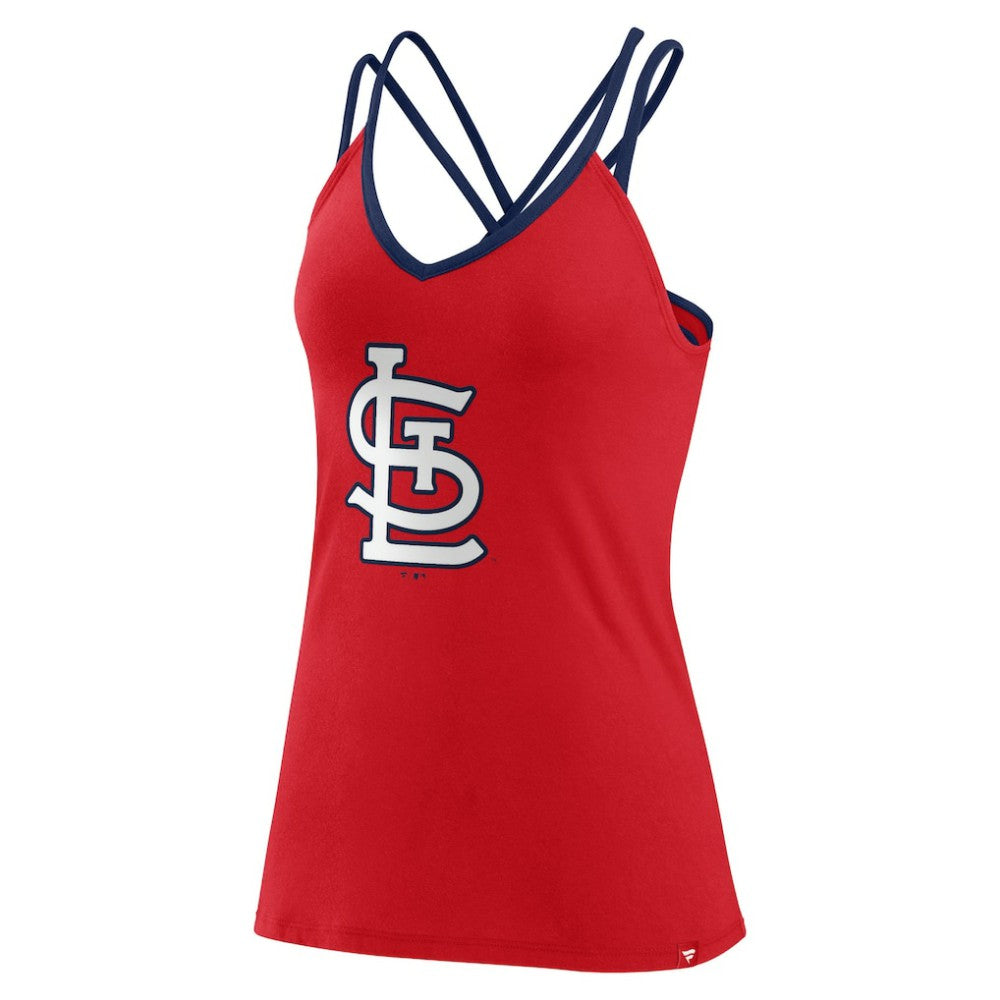 Red St. Louis Cardinals Fanatics Women's Barrel It Up Cross Back V-Neck Tank Top