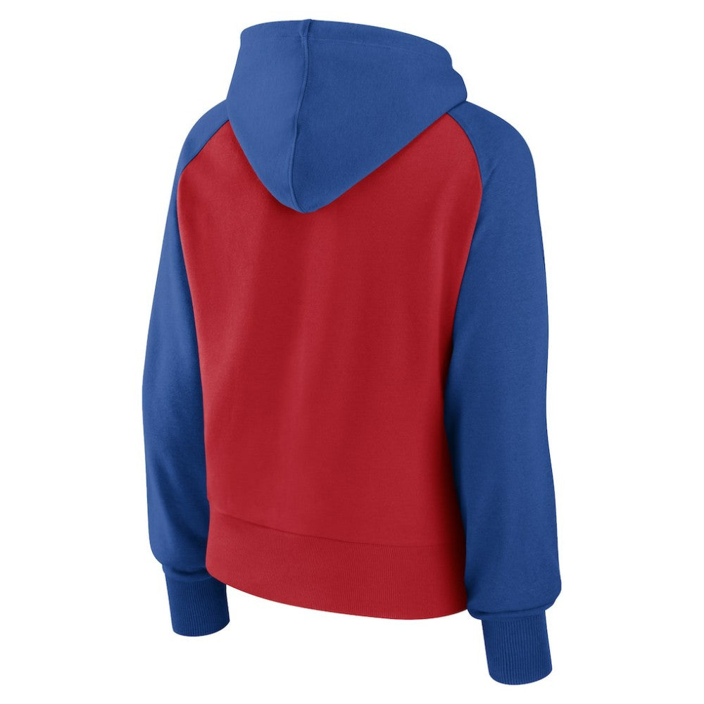 Royal/Red Chicago Cubs Fanatics Women's Pop Fly Pullover Hoodie