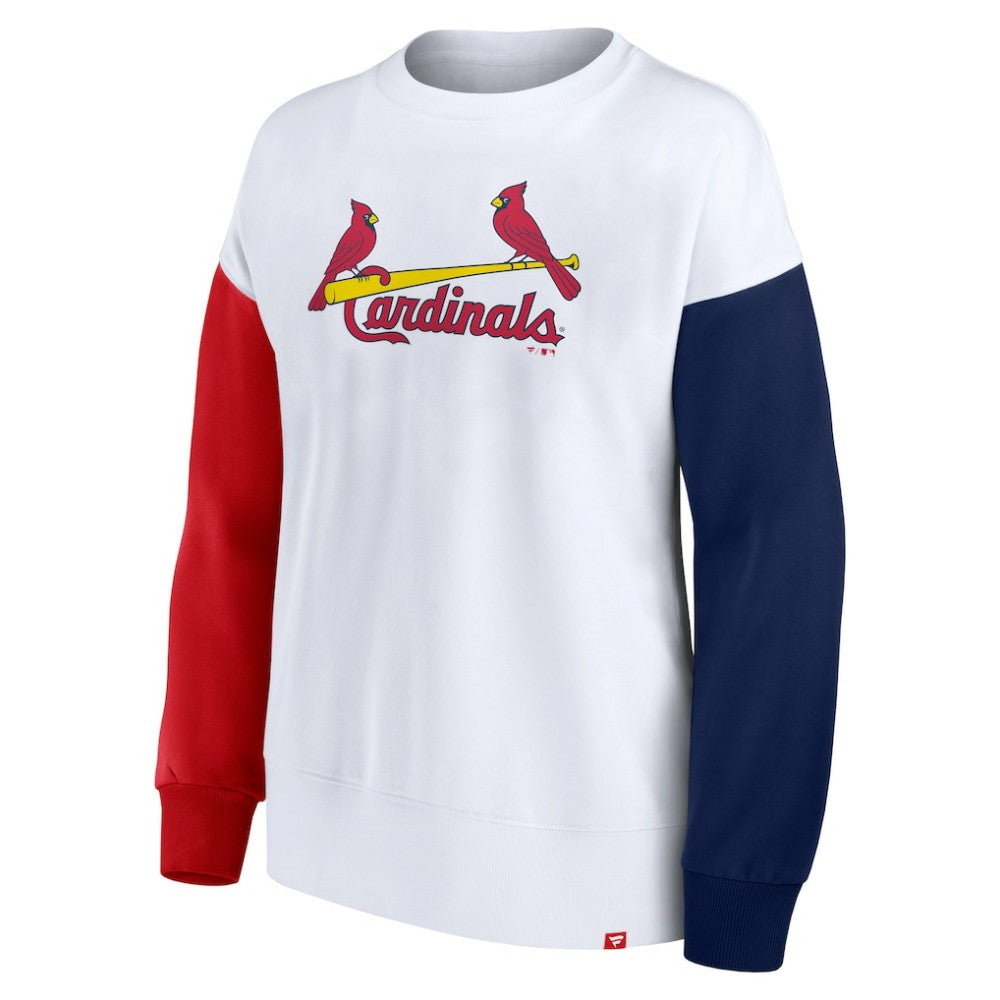 White St. Louis Cardinals Fanatics Women's Series Pullover Sweatshirt