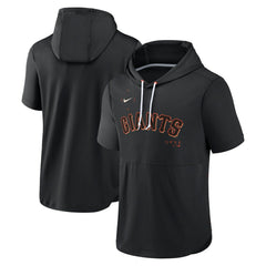 Black San Francisco Giants Nike Springer Short Sleeve Team Pullover Hoodie