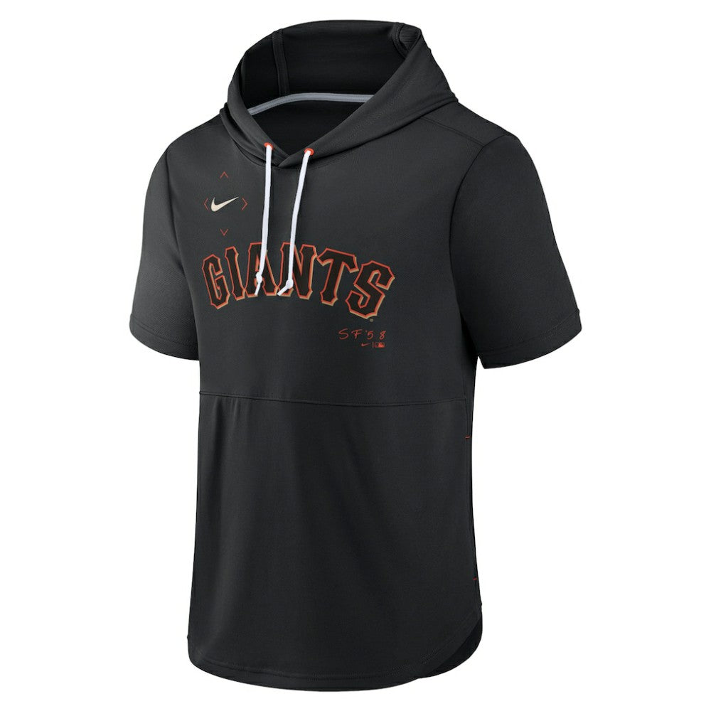 Black San Francisco Giants Nike Springer Short Sleeve Team Pullover Hoodie