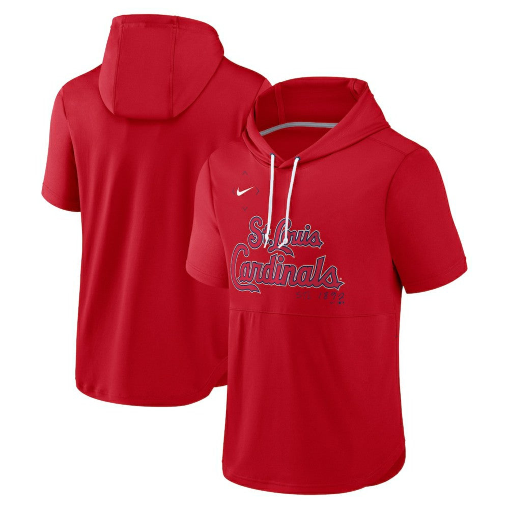 Red St. Louis Cardinals Nike Springer Short Sleeve Team Pullover Hoodie