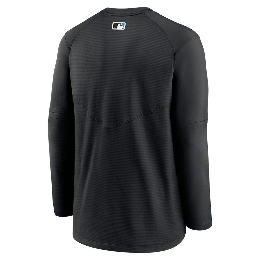Black Miami Marlins Nike Authentic Collection Logo Performance Long Sleeve T-Shirt