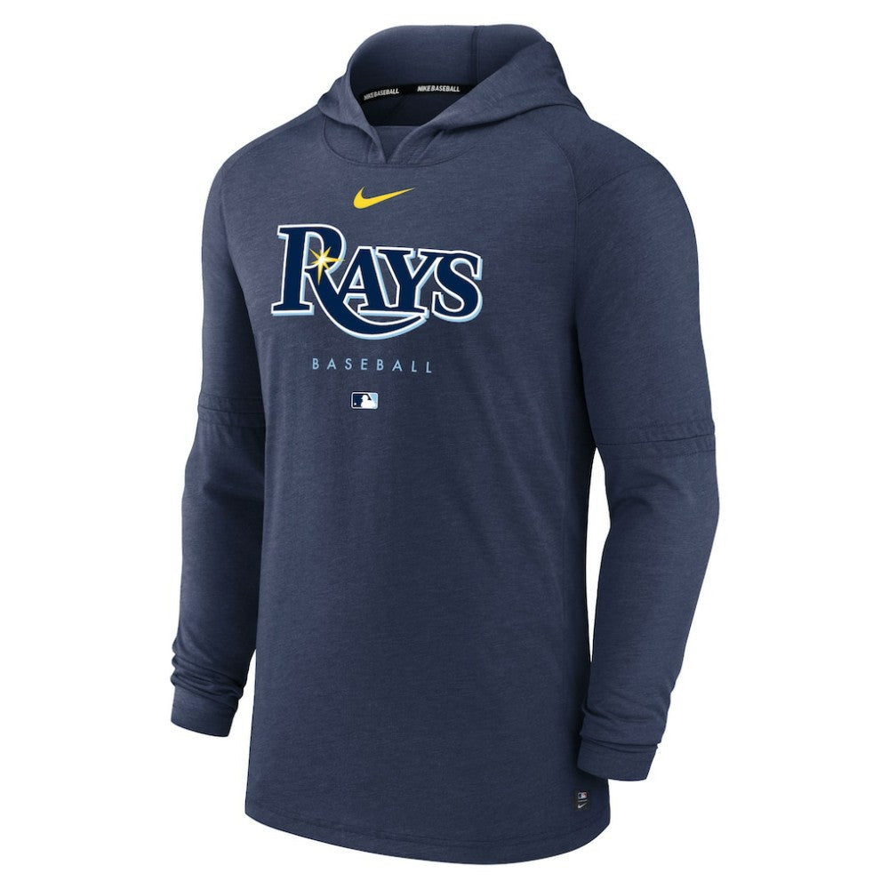 Heather Navy Tampa Bay Rays Nike Authentic Collection Lightweight Dri-FIT Hooded Pullover