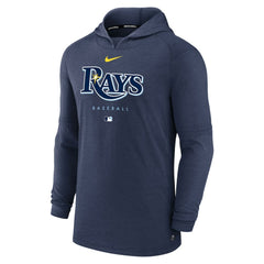 Heather Navy Tampa Bay Rays Nike Authentic Collection Lightweight Dri-FIT Hooded Pullover