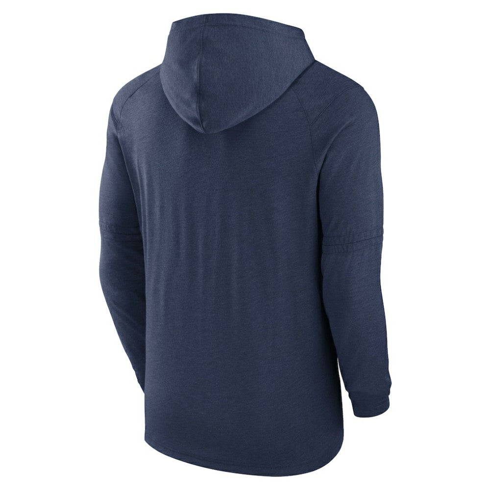 Heather Navy Tampa Bay Rays Nike Authentic Collection Lightweight Dri-FIT Hooded Pullover