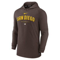 Brown San Diego Padres Nike Authentic Collection Lightweight Dri-FIT Hooded Pullover