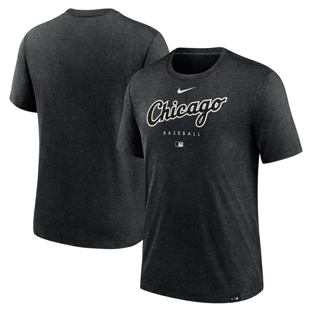 Heather Black Chicago White Sox Nike Authentic Collection Early Work Tri-Blend Performance T-Shirt